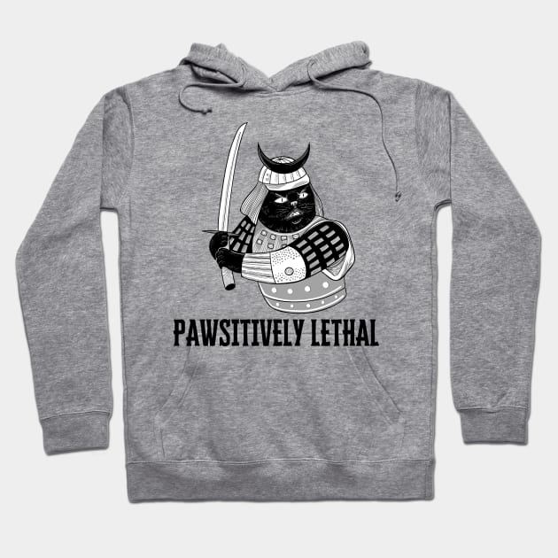 Samurai cat: Pawsitively Lethal Hoodie by Yelda